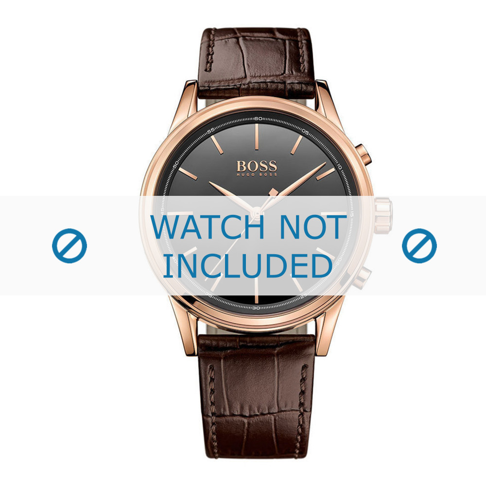 Uhrenarmband Hugo Boss HB 295 1 34 2949 HB1513451 Kroko leder Braun 22mm