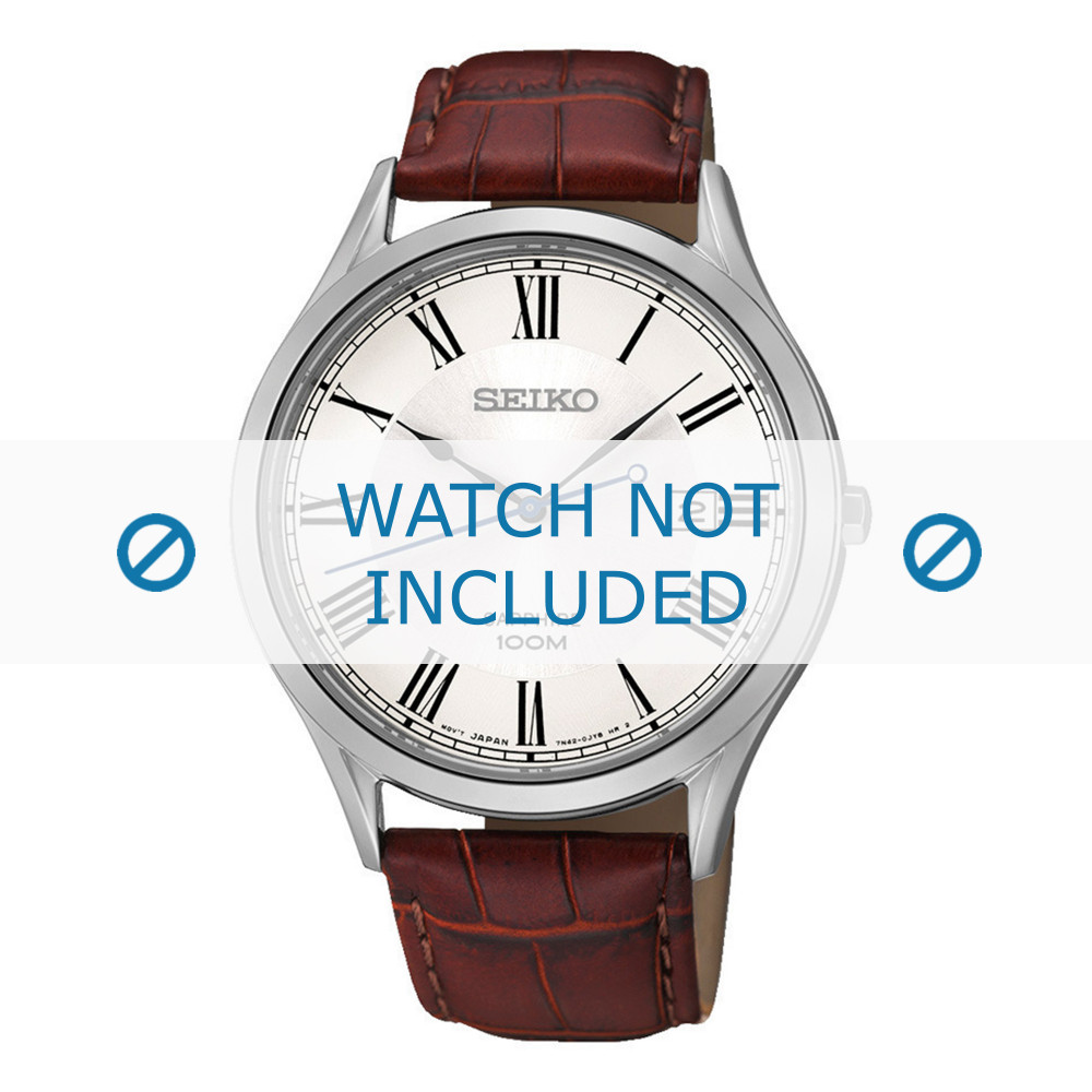 Seiko 7N42 0FW0 SGEG97P1 4LR2JE Uhrenarmband Kroko leder 20mm