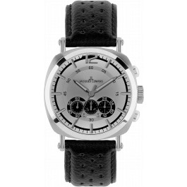 Uhrenarmband Jacques Lemans 1-1415-ZW Leder Schwarz 26mm