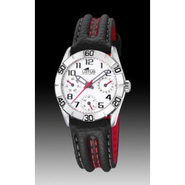 Uhrenarmband Lotus 15651-E / 15651-G Leder Schwarz 18mm