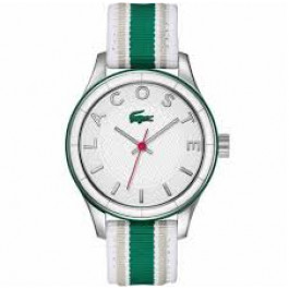 Lacoste Uhrenarmband 2000769 / LC-66-3-29-2405 Leder Mehrfarbig 18mm + weiße nähte