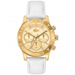 Lacoste Uhrenarmband 2000854 / LC-73-3-34-2534 Leder Weiss 20mm + weiße nähte