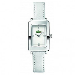 Lacoste Uhrenarmband 2000468 / LC-30-3-14-0131 Leder Weiss 12mm + weiße nähte