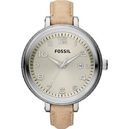 Uhrenarmband Fossil AM4391 Leder Beige 12mm