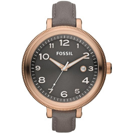 Fossil Uhrenarmband AM4393  Leder Grau + grauen nähte