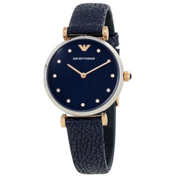 Uhrenarmband Armani AR1989 Leder Schwarz 14mm