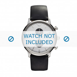 Uhrenarmband Armani AR0385 Leder Schwarz 22mm