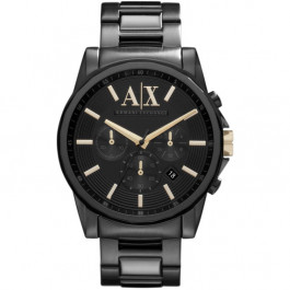 Uhrenarmband Armani Exchange AX2094 Rostfreier Stahl Schwarz 22mm