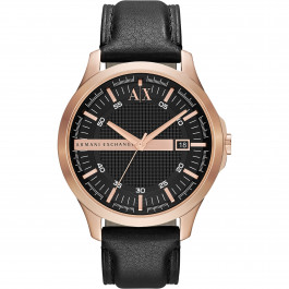 Uhrenarmband Armani Exchange AX2129 Leder Schwarz 22mm