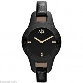 Uhrenarmband Armani Exchange AX4125 Leder Schwarz 8mm