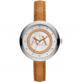 Uhrenarmband Armani Exchange AX4226 Leder Cognac 12mm