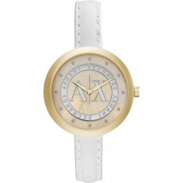 Uhrenarmband Armani Exchange AX4227 Leder Weiss 12mm