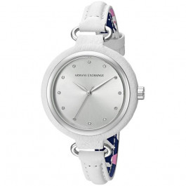 Uhrenarmband Armani Exchange AX4237 Leder Weiss 12mm