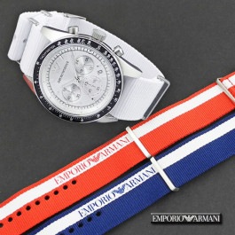 Uhrenarmband Armani Ar6108.R Nylon Rot 23mm