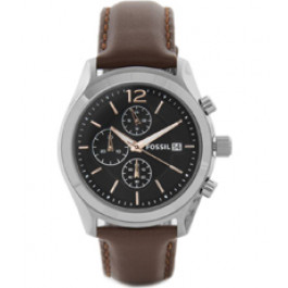 Uhrenarmband Fossil BQ1484 Leder Braun 22mm