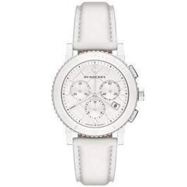 Uhrenarmband Burberry BU9701 Leder Weiss 20mm