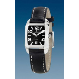 Uhrenarmband Festina F16137-F / F16137-G / F16137-H Leder Schwarz 16mm