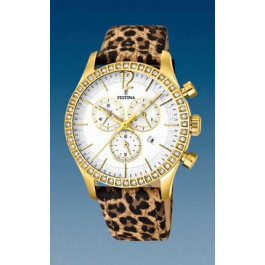 Uhrenarmband Festina F16605-5 / F16605-6 Leder Leopard 21mm