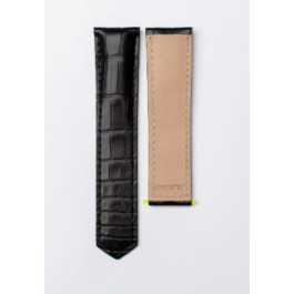 Uhrenarmband Tag Heuer FC6481 Krokodilhaut Schwarz 22mm