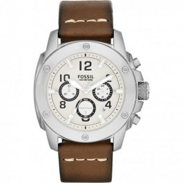 Fossil Uhrenarmband FS4929 Leder Braun 24mm + weiße nähte