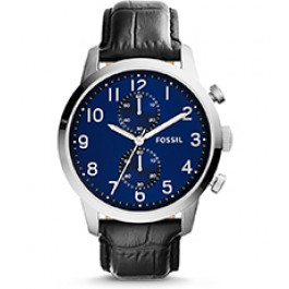 Uhrenarmband Fossil FS5020 Leder Schwarz 22mm