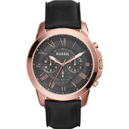 Uhrenarmband Fossil FS5085 Leder Schwarz 22mm