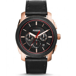 Uhrenarmband Fossil FS5120 Leder Schwarz 24mm