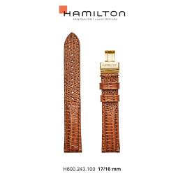 Uhrenarmband Hamilton H600.243.100 / H24301511 Leder Braun 17mm