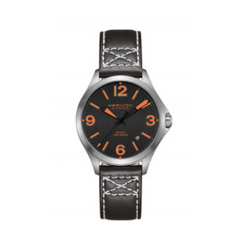 Uhrenarmband Hamilton H76235731 Leder Schwarz 19mm