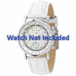 DKNY Uhrenarmband NY4528 Leder Weiss 18mm + standardnähte