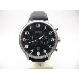 Uhrenarmband Hugo Boss HB.199.114.2570 Leder/Kunststoff Schwarz 22mm