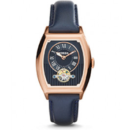 Uhrenarmband Fossil ME3048 Leder Blau 20mm