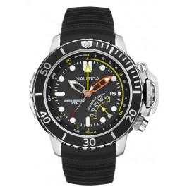 Uhrenarmband Nautica NAI47500 Silikon Schwarz 24mm