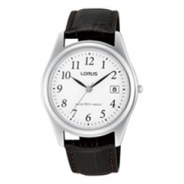 Uhrenarmband Lorus VJ42-X127 / RS965BX9 / RQG025X Leder Dunkelbraun 20mm