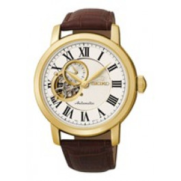 Uhrenarmband Seiko 4R39-00K0 / SSA232K1 Leder Braun 18mm