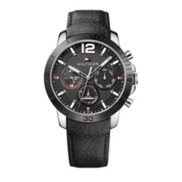 Uhrenarmband Tommy Hilfiger TH-301-1-34-2082 / TH679301984 Leder/Kunststoff Schwarz