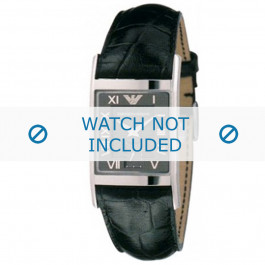 Uhrenarmband Armani AR0247 Leder Schwarz 22mm