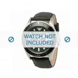 Uhrenarmband Armani AR0555 Leder Schwarz 26mm