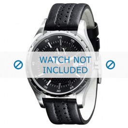 Uhrenarmband Armani AX1055 Leder Schwarz 22mm