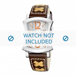 Calypso Uhrenarmband K5198-2 Leder Braun 17mm + weiße nähte