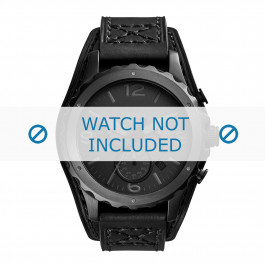 Uhrenarmband Fossil JR1510 Leder Schwarz 22mm