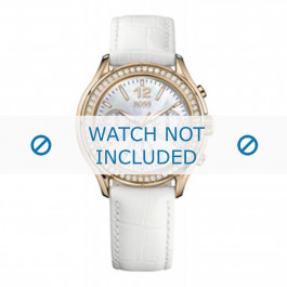 Hugo Boss Uhrenarmband 1502261 / HB-105-3-34-2362S / HB659302326 Leder Weiss 20mm + weiße nähte