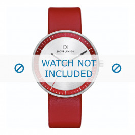 Uhrenarmband Jacob Jensen Strata 283 Leder Rot 21mm