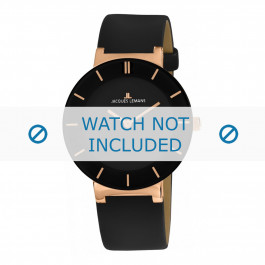 Jacques Lemans Uhrenarmband 1-1867C Leder Schwarz