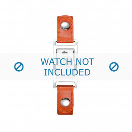Lacoste Uhrenarmband 2000385 / LC-05-3-14-0009 Leder Orange 12mm + weiße nähte