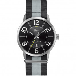 Lacoste Uhrenarmband 2010497 / LC-44-1-14-2213 Nylon Schwarz 24mm + schwarzen nähte