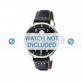 Uhrenarmband Nautica A09033 Leder Schwarz 22mm