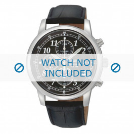 Uhrenarmband Seiko 7T92-0LT0 / SNDC33P1 / 4LR1JE Kroko leder Schwarz 20mm