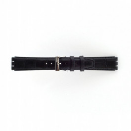 Uhrenarmband Swatch 21414.10.17.C Leder Schwarz 17mm