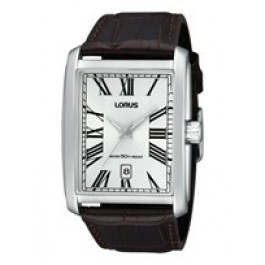 Lorus Uhrenarmband vj42-x068 Leder Braun + braunen nähte